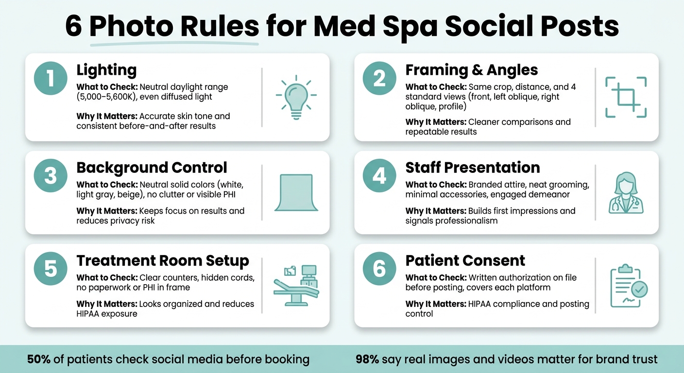 6 Med Spa Photo Rules for Professional Social Posts