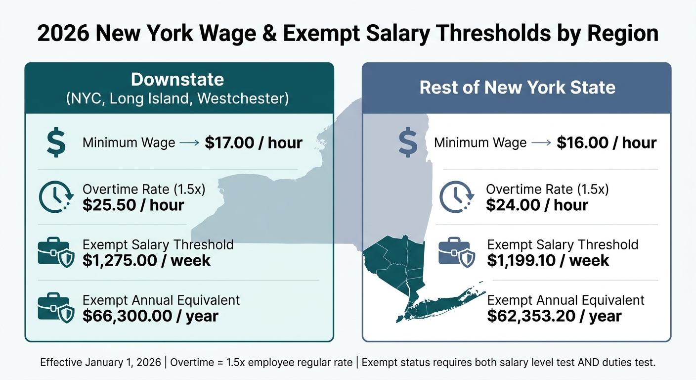 2026 New York Wage & Exempt Salary Thresholds by Region