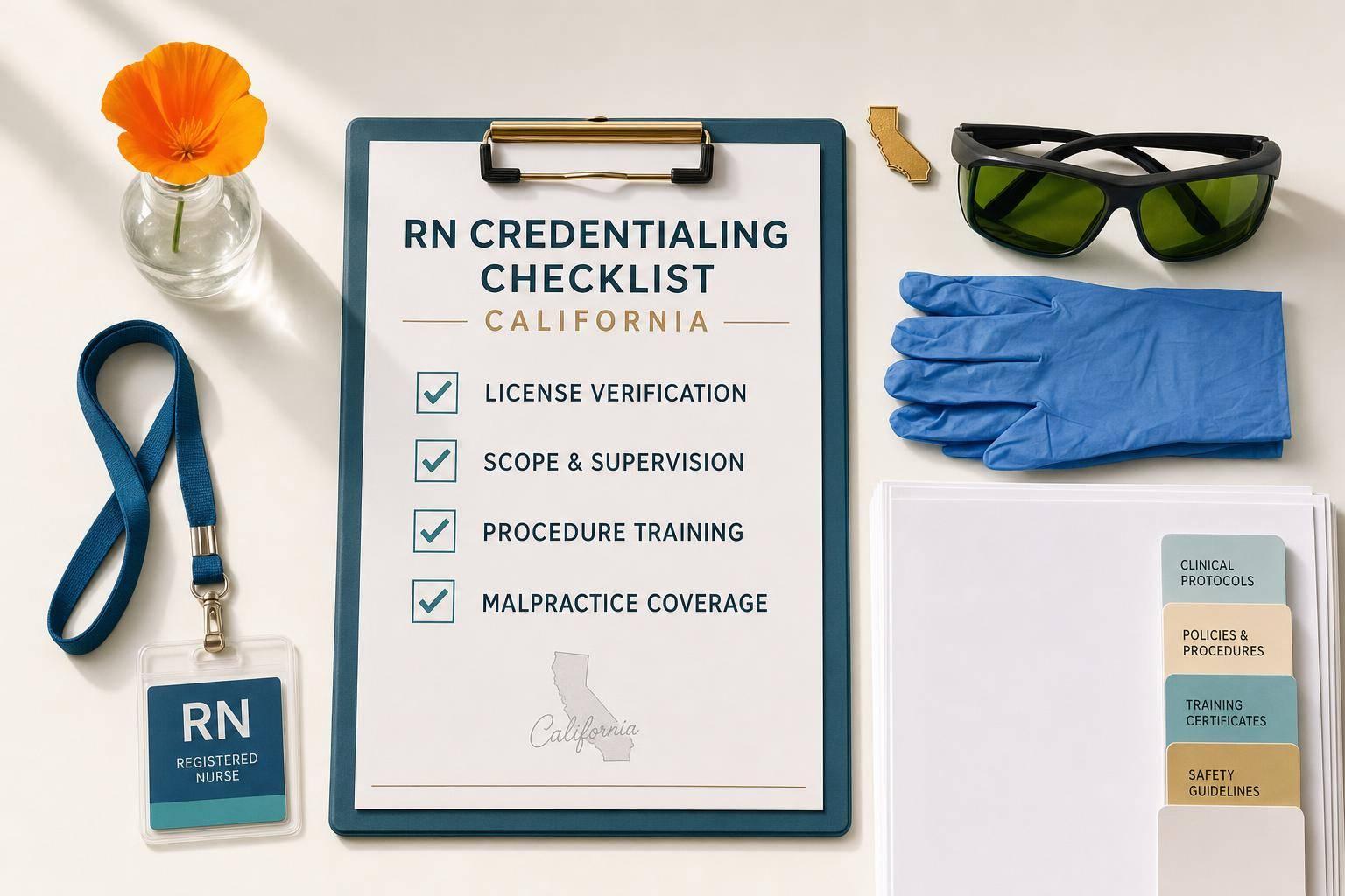 California RN Credentialing Checklist For Med Spas