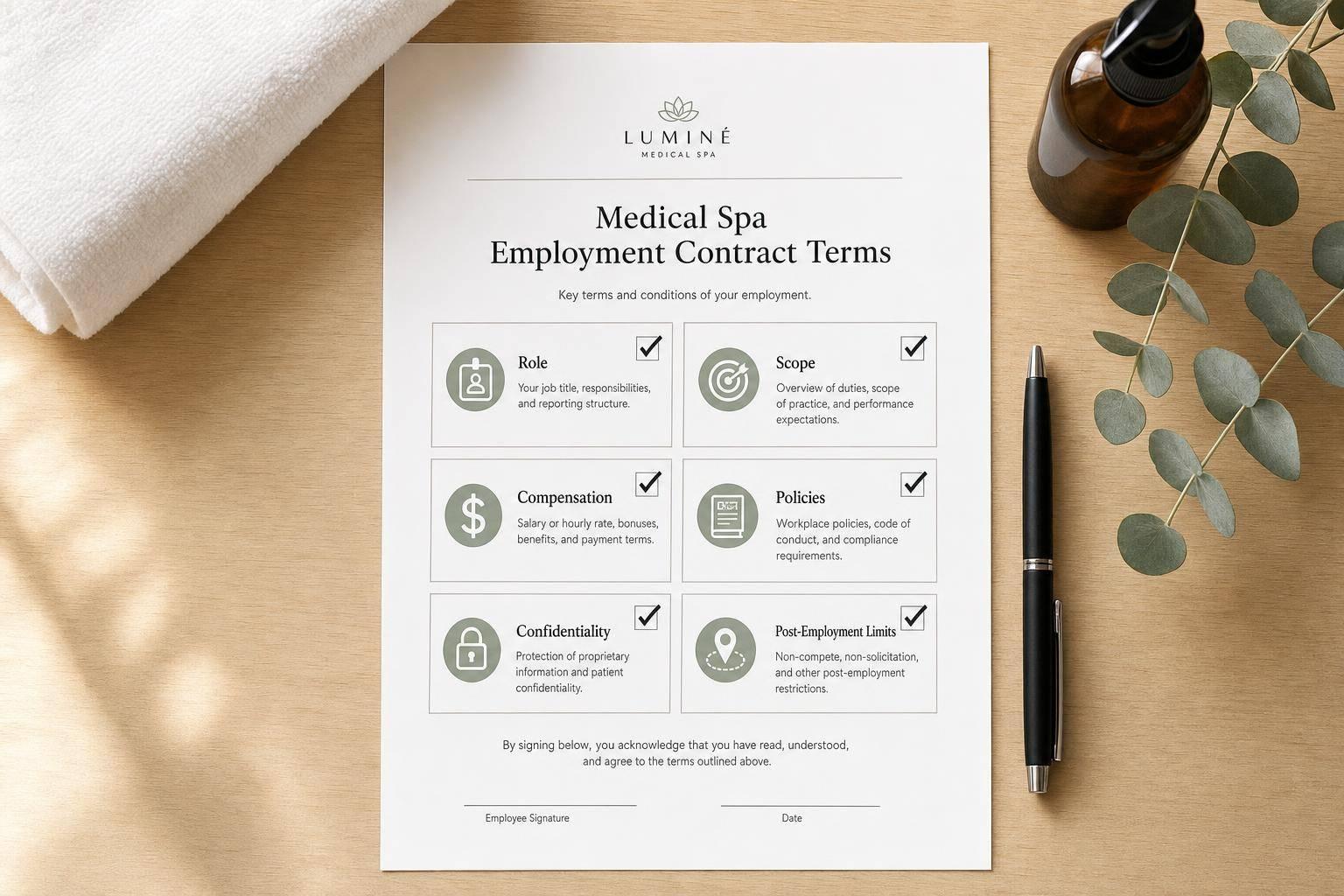Medical Spa Employment Contract Terms