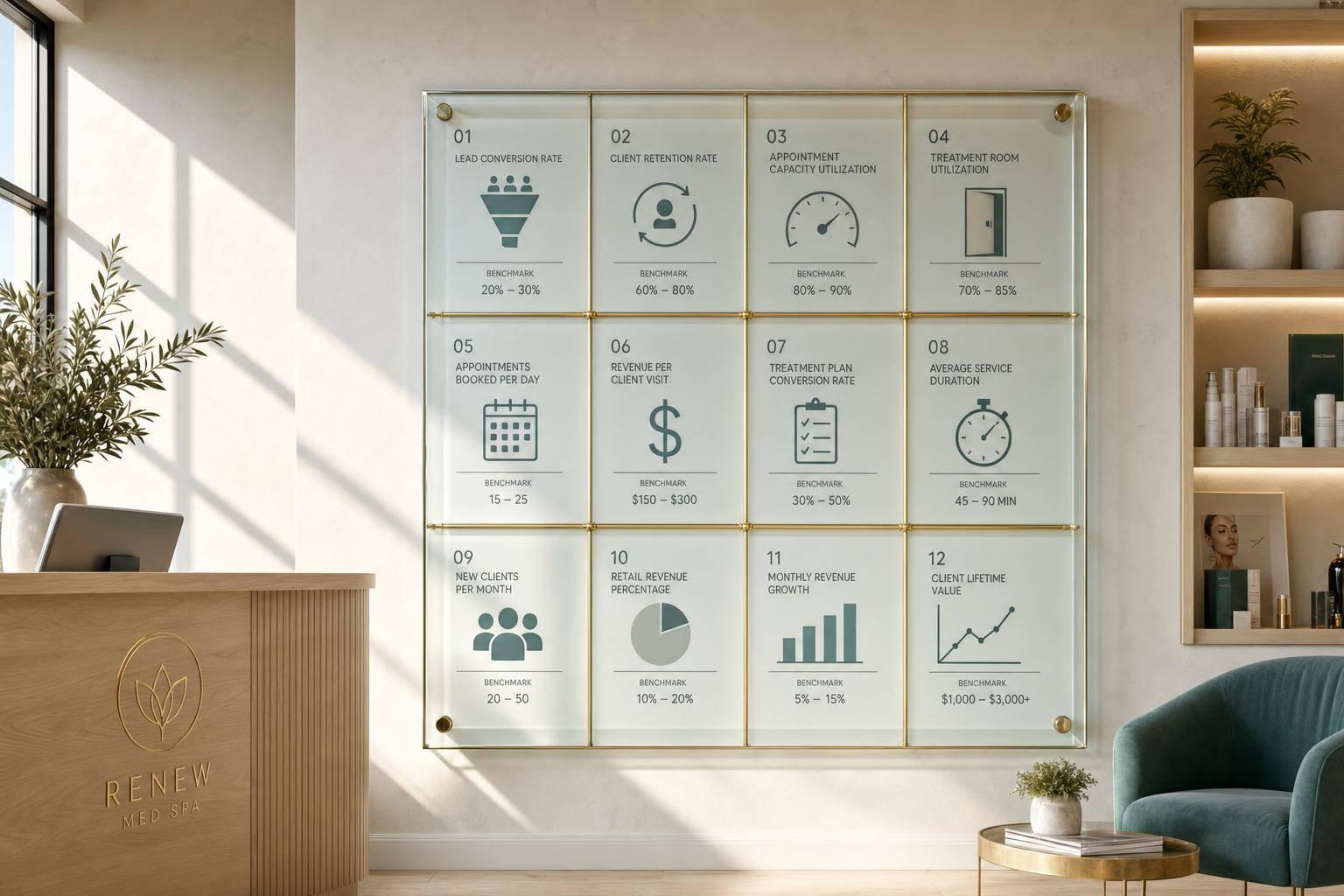 12 Med Spa KPIs to Track with Benchmark Formulas
