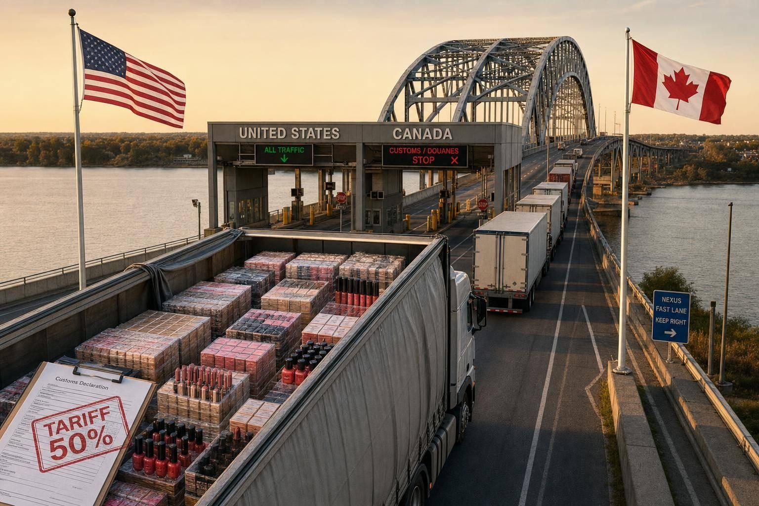 US-Canada 50% cosmetics tariffs strain beauty supply chains